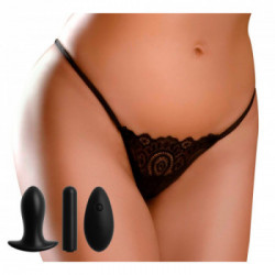 HookUp Panties Remote Lace Peek a Boo - Slip in Pizzo con Plug Vaginale, Vibrazione, Telecomando, Ricaricabile, Taglia S-L