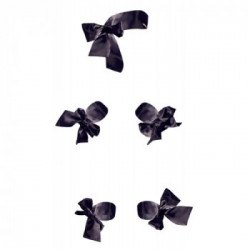 Bad Kitty Satin Ribbon Set - 5 Nastri in Raso, Colore Nero