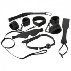 Bad Kitty Restraint Set - Bondage, Collare, Maschera, Bavaglio, Frusta, Paletta, Manette