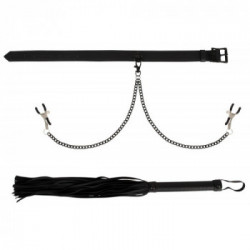 Vegan Fetish Collar Set Vegan - Bondage, Manette, Look Pelle, Vegano