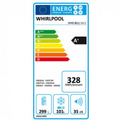 Whirlpool SP40 801/ LH 1 - Frigorifero Combinato da Incasso, 6° Senso, 400 Litri, Classe F, Cerniere a SX, 70 cm