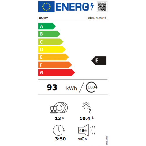Candy CDSN 1L350PS - Lavastoviglie da Incasso a...