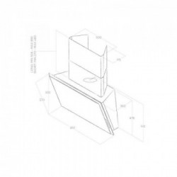 Elica ELLE WH/F/80 - Cappa Filtrante a Parete, Vetro Bianco, 80 cm, PRF0097706, A