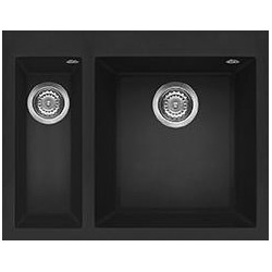 Elleci LGQ15040 - Lavello quadra 150, 59x50, 2V, nero