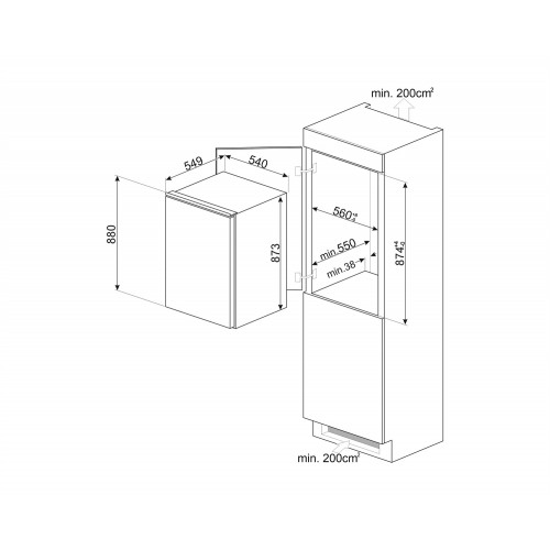 Smeg S4C092F - Frigorifero da Incasso...
