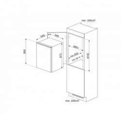 Smeg S4C092F - Frigorifero da Incasso Monoporta, 124 Litri, Classe F, 54.8 x 87.3 x 54.9 cm