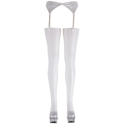 Cottelli Legwear Stockings white - Collant Sexy, Pizzo, Taglia 3