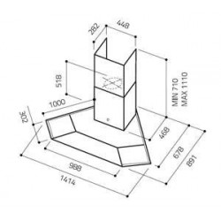 Elica SYNTHESIS IX A/100 - Cappa Aspirante ad Angolo, Inox e Vetro, 100 cm, 64214507, C
