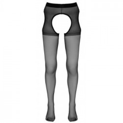 Cottelli Legwear Suspender Tights - Collant Nero, Reggicalze, Taglia S-M