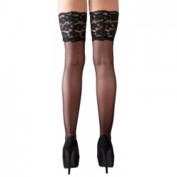 Cottelli Legwear Hold Up Stockings - Calze Nere, Antiscivolo, Taglia 3