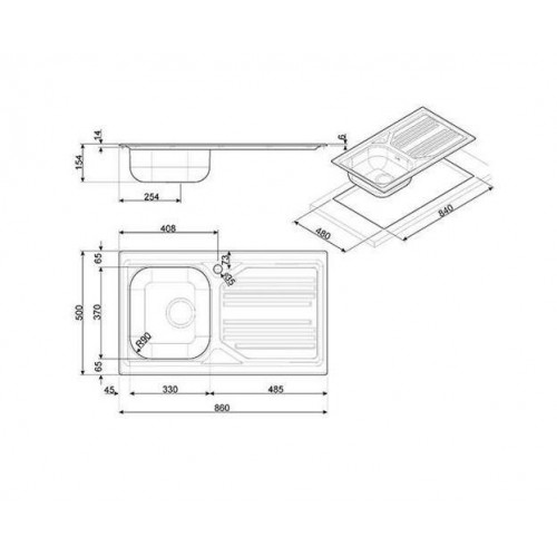 Smeg LYP861S - Lavello da incasso, 1 Vasca,...
