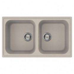 Smeg LZ862AV2 - Lavello sintetico da Incasso, 2 Vasche, Rettangolare, 86 cm, Avena