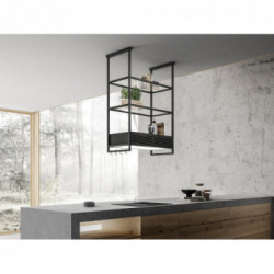 Elica PRF0165965 - Cappa ad Isola, 80 x 42 cm, Modulare Componibile, Nero, Effetto Soft Touch, Open Suite Superior BL/F/80