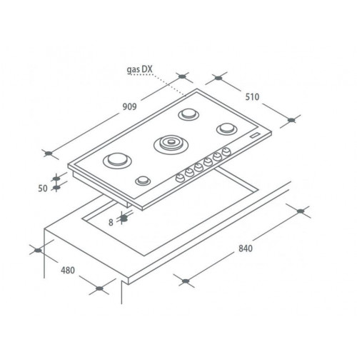 Candy PG953/1SX - Piano Cottura a Gas, 90 cm, 5...