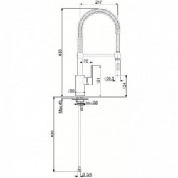 Smeg MIDR55CR - Miscelatore per Lavello, Monocomando, Cromo 