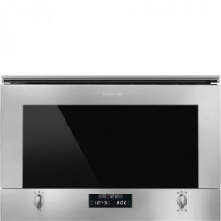 Smeg MP422X1 - Microonde da Incasso con Grill, 850 W, 22 Litri, 59.5 cm, Acciaio Satinato