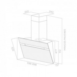 Elica STRIPE BL/A/60 - Cappa Aspirante a Parete, 757 m³/h, Vetro Nero, 60 cm, PRF0101142, B