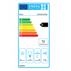 Elica STRIPE BL/A/60 - Cappa Aspirante a Parete, 757 m³/h, Vetro Nero, 60 cm, PRF0101142, B