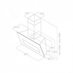 Elica BLOOM-S DEKT/A/85 - Cappa Aspirante a Parete, Grigio, 750 m³/h, PRF0164475, A
