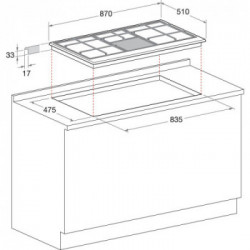 Hotpoint PHN 962 TS/IX/HA - Piano Cottura a Gas, Tripla Corona, Inox, 87 cm