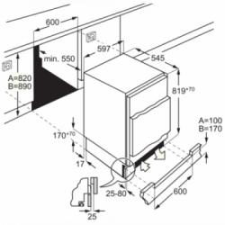 Aeg SFB682E1AF - Frigorifero Sottotavolo con Celletta, h 82 cm, Capacità 110 Lt, Bianco, Classe E