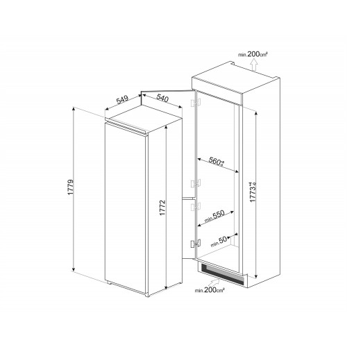 Smeg S8L1721F - Frigorifero Monoporta da...