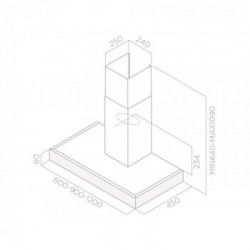 Elica SPOT PLUS LCD H6 120 - Cappa Aspirante a Parete, Inox, 120 cm, PRF0100242, A