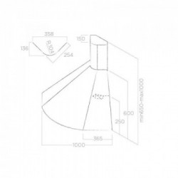 Elica RUBINO ANG IX A/100 IX - Cappa Aspirante ad Angolo, Inox, 100x100 cm, 56811101, C