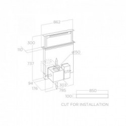 Elica GETUP IX/A/90 - Cappa Aspirante Downdraft, 90 cm, 750 m³/h, PRF0161680, A