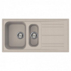 Smeg LZ102AV2 - Lavello, Una Vasca, Vaschetta e Gocciolatoio, Rettangolare, Avena