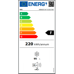 Aeg ABB682F1AF - Congelatore Sottotavolo ad Incasso, h 82 cm, Capacità 95 Lt, Bianco, Classe F