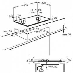 Aeg HKB75029UM - Piano Cottura da Incasso, 5 Fuochi, Gas, 75 Cm, Inox