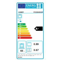 Candy FCC604GH/E - Forno Elettrico da Incasso 60 cm, 65 Litri, Multifunzione Ventilato, Nero, Classe A+