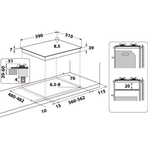 Whirlpool GMAL 6422/IXL - Piano Cottura a Gas,...