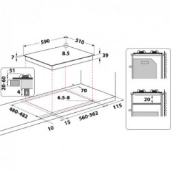 Whirlpool GMAL 6422/IXL - Piano Cottura a Gas, 4 Fuochi, 59 cm, IXelium