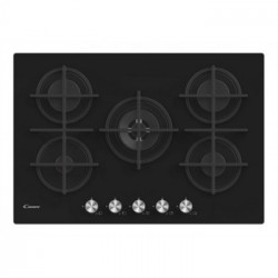 Candy CVG74WPB - Piano Cottura a Gas, Nero, 75 cm, 5 Fuochi