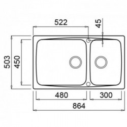 Elleci Fox 450 G40 Lavello montato su piano Rettangolare Granitek