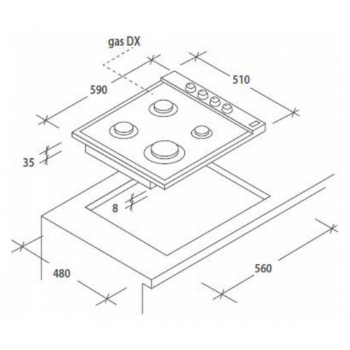 Candy CHG6LX - Piano Cottura a Gas, 4 Fuochi,...
