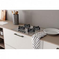 Indesit ING 61T/TD - Piano Cottura a Gas, 4 Fuochi, 59 cm, Marrone 
