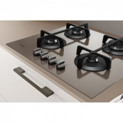 Indesit ING 61T/TD - Piano Cottura a Gas, 4 Fuochi, 59 cm, Marrone 