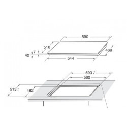 Indesit ING 61T/TD - Piano Cottura a Gas, 4 Fuochi, 59 cm, Marrone 
