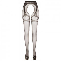 Cottelli Legwear Suspender Tights - Collant Nero, Setosi, Taglia S-M