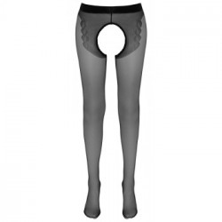 Cottelli Legwear Crotchless Tights - Collant Nero, senza Cavallo, Taglia 2