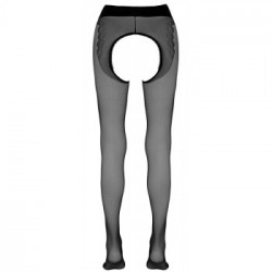 Cottelli Legwear Crotchless Tights - Collant Nero, senza Cavallo, Taglia 3