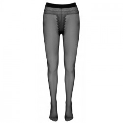 Cottelli Legwear Crotchless Tights - Collant Nero, Seta, Decorato, Taglia 3