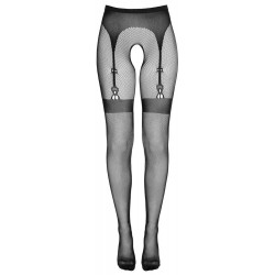 Cottelli Legwear Crotchless Tights - Collant Nero, Reggicalze, Sexy, Taglia S-L