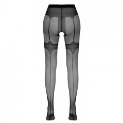 Cottelli Legwear Crotchless Tights - Collant Nero, Cavallo Aperto, Seta, Taglia 2