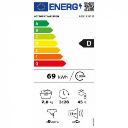 Hotpoint RSSF R327 IT - Lavatrice a Carica Frontale, Slim, 7 Kg, 1200 Giri, Inverter, Classe D