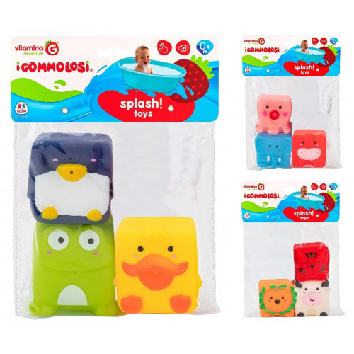 GOMMOLOSI CUBO/ANIMALI 3PZ 3 AS.