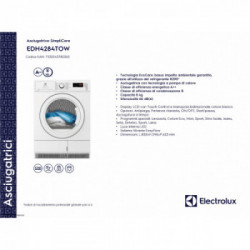 Electrolux EDH4284TOW - Asciugatrice a Carica Frontale, 8 Kg, Classe A++